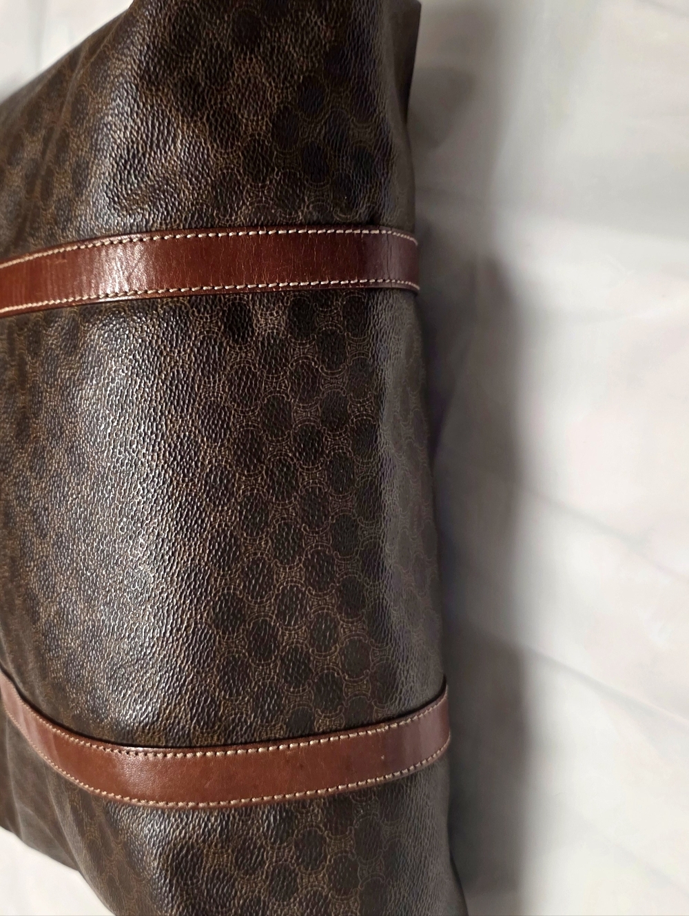 CELINE Macadam Brown Tote Shoulder Bag - Picture 10 of 12